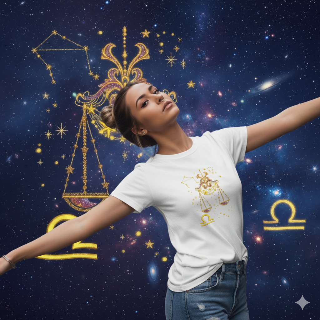 tee shirt brodé Zodiaque - Balance ♎︎