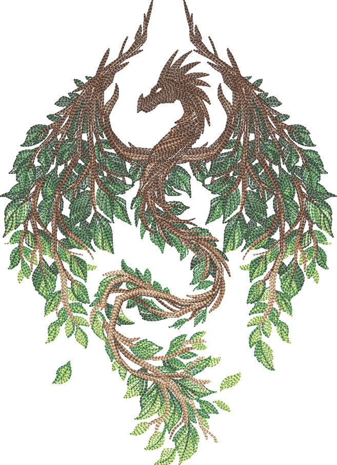 Tee- shirt brodé dragon de l'été