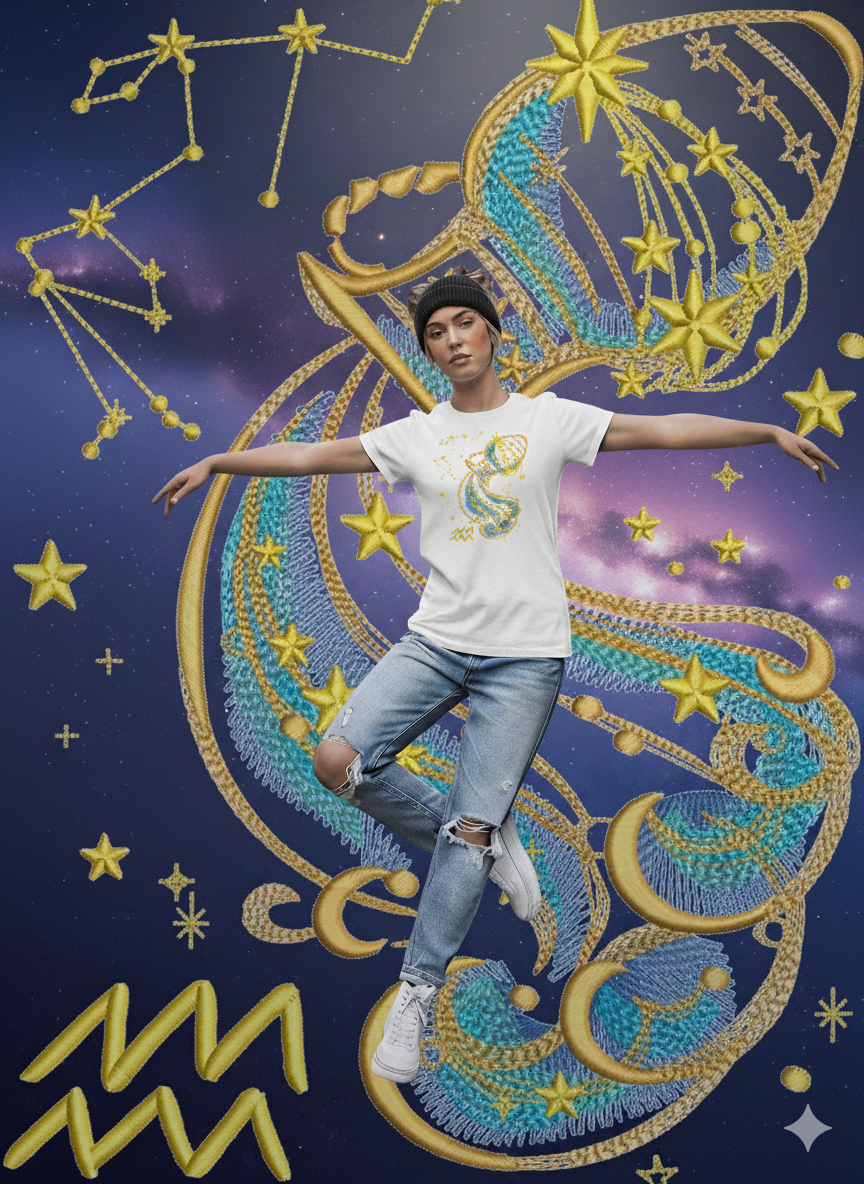 tee shirt brodé Zodiaque - Verseau  ♒︎