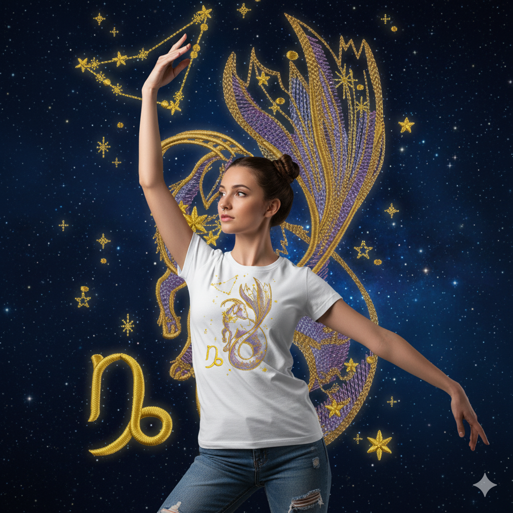 tee shirt brodé Zodiaque - Capricorne ♑︎